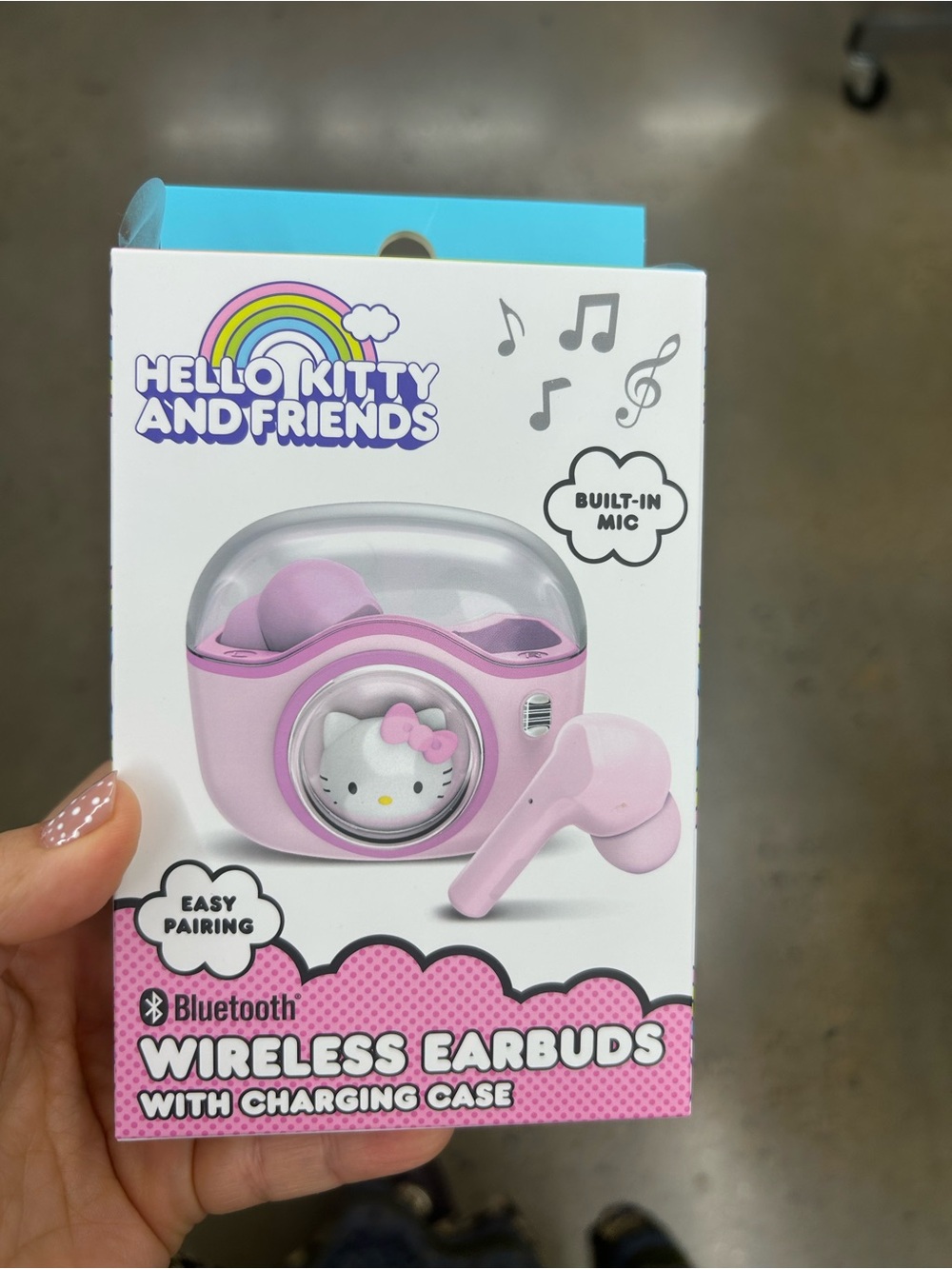 Hello Kitty Wireless Earbuds with Pink Charging Case